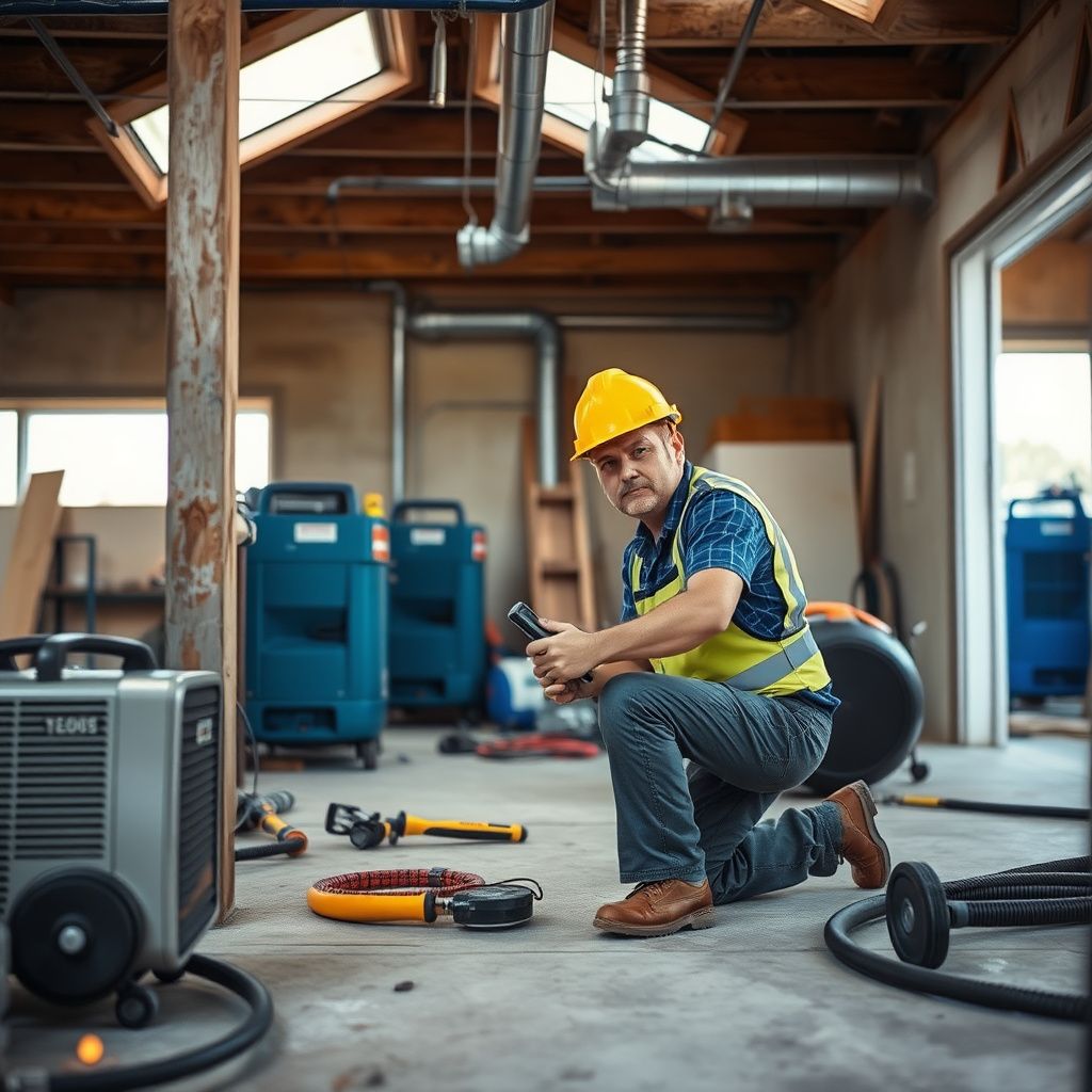 A Heritage Water Restoration technician explaining the drying process to a homeowner in a clean, restored living room in Avondale, Arizona.
